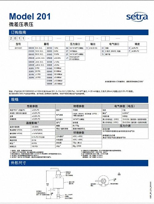 201微差壓表壓壓力傳感器美國(guó)西特201