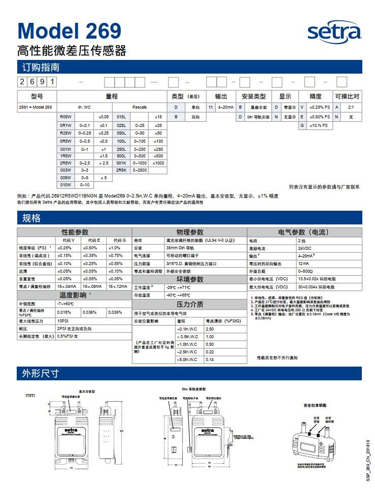 269微差壓傳感器美國(guó)西特setra269